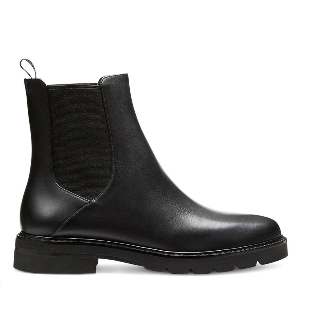 Stuart Weitzman Black Leather Chelsea Lug Boot